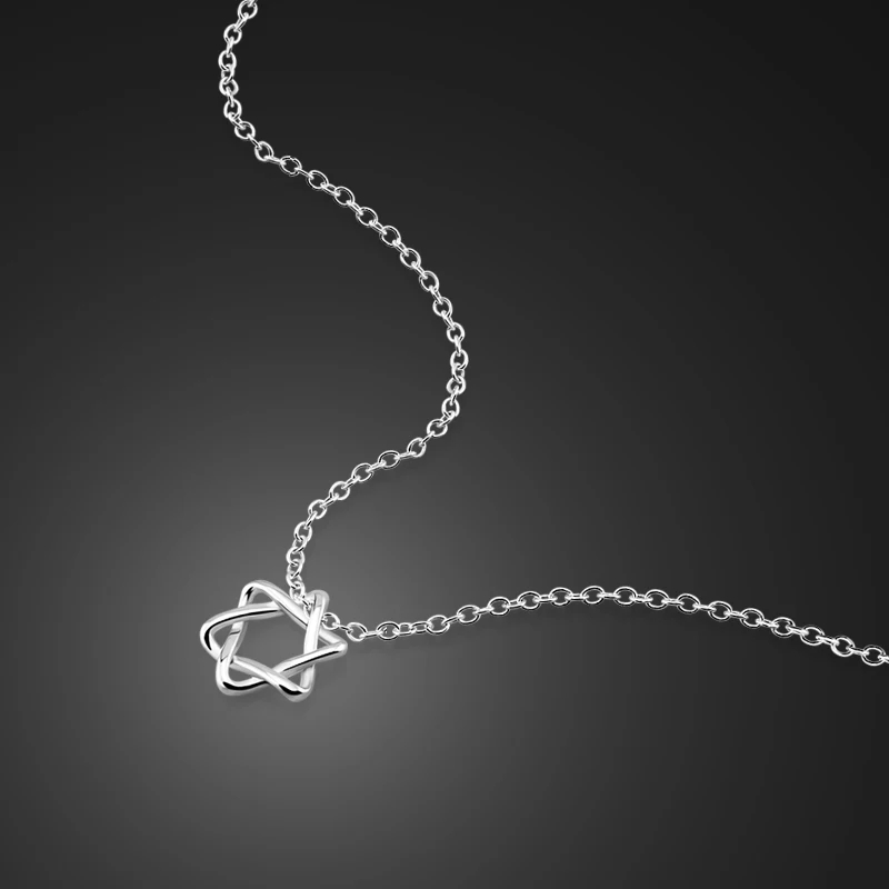 Короткое дамское ожерелье Элегантная звезда девушка серебро 925 пробы женское очарование милый