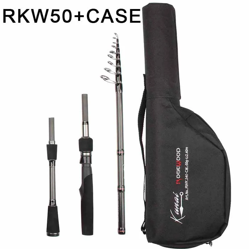 RKW50 - Case RoseWood KUNAI 2,4 М телескопическая катушка спиннинга комплект спиннинга сумка для переноски для детей Молодежная уличная дорожная басовая форель - Цвет: RKW50 - Case