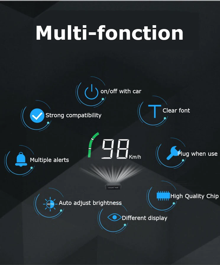 OBDHUD новейший HUD C200 автомобиль Head Up дисплей превышение скорости Предупреждение системы проектор лобовое стекло напряжение сигнализации