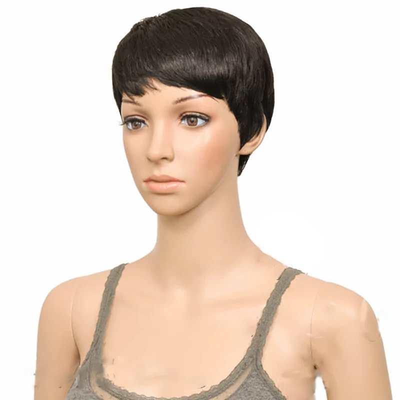 HAIRJOY Для женщин Bump парики из синтетических волос Короткие прямые Термостойкие 2 тон двойная Цвет парик 7 цветов
