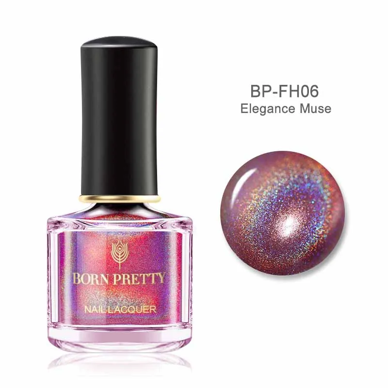 Color10 BORN PRETTY 6ml Iridescent Shiny Holographic Nail Polish Wonderworld Glitter Series Sequins Nail Art Lacquer Manicure Tools - Цвет: Color10