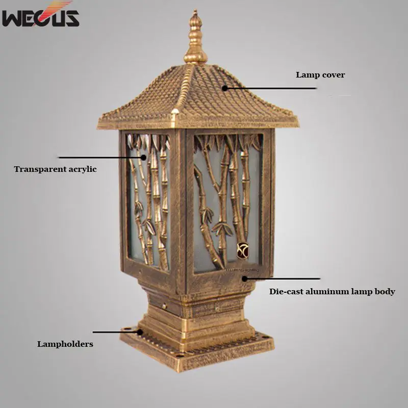 Открытый столб лампа Европейская вилла двор ворота светильник