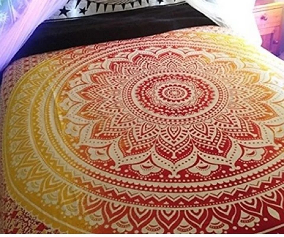 Гобелен Мандала хиппи богемные настенные Висячие Цветы Psychedelic гобелен индийский