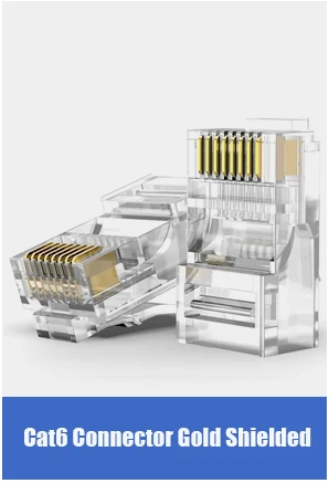AMPCOM CAT5e UTP 50U RJ45 модульный разъем 8P8C обжимной Конец Ethernet кабель Ethernet разъем