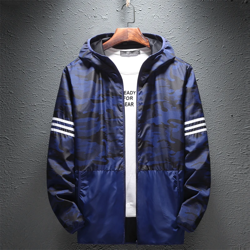 

New Arrival Autumn Men's Jackets Spliced Fashion Coats Male Casual Slim Hooded Jacket Men Thin Overcoat S-2XL