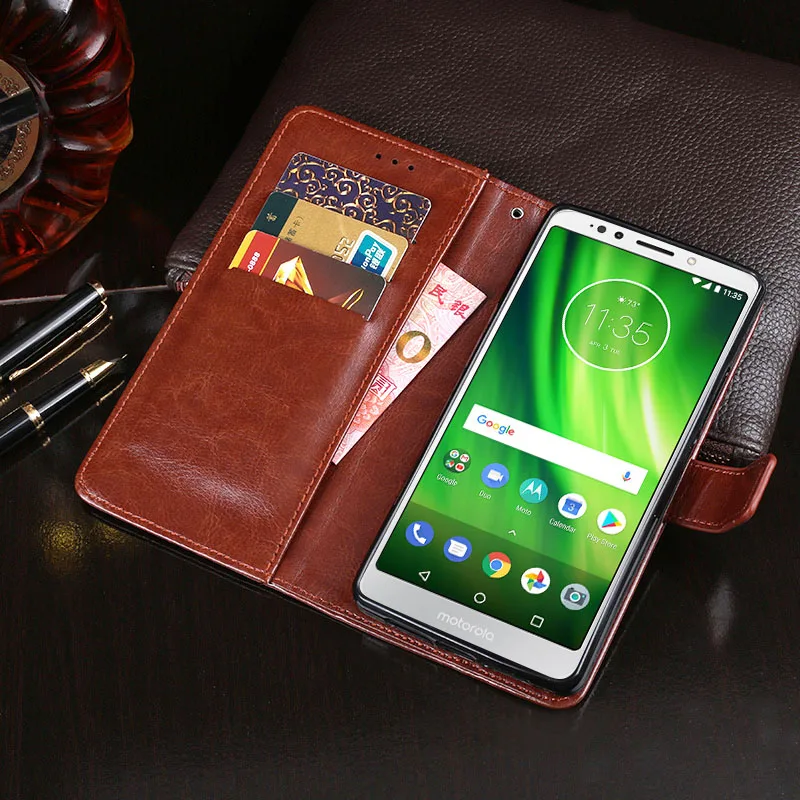 Откидной Чехол бумажник из искусственной кожи для Motorola Moto E5 Винтажный чехол