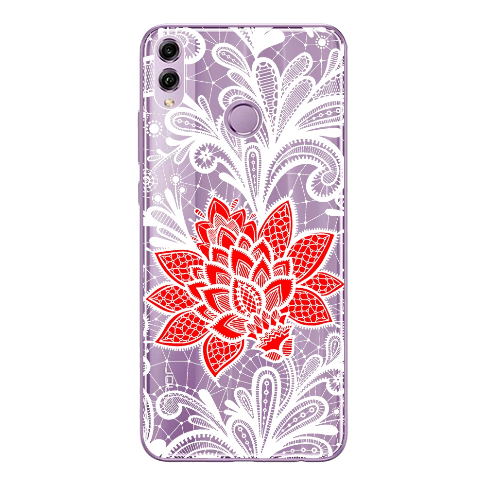 Soft TPU Funda For Huawei Honor 7A Pro 7X 7C 8 8X 9 Lite 10 Play Case Cover Silicone Coque Mandala Lace Flower Capa Phone Shell |