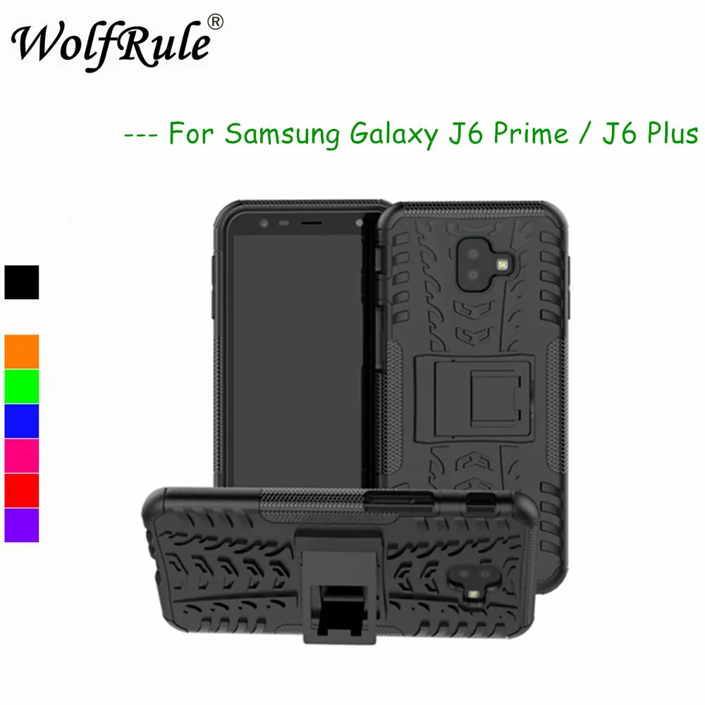 

Case For Samsung Galaxy J6 Plus Cover Dual Layer Armor Silicone Back Case For Samsung J6 Prime Phone Holder Stand Shell J6 Plus