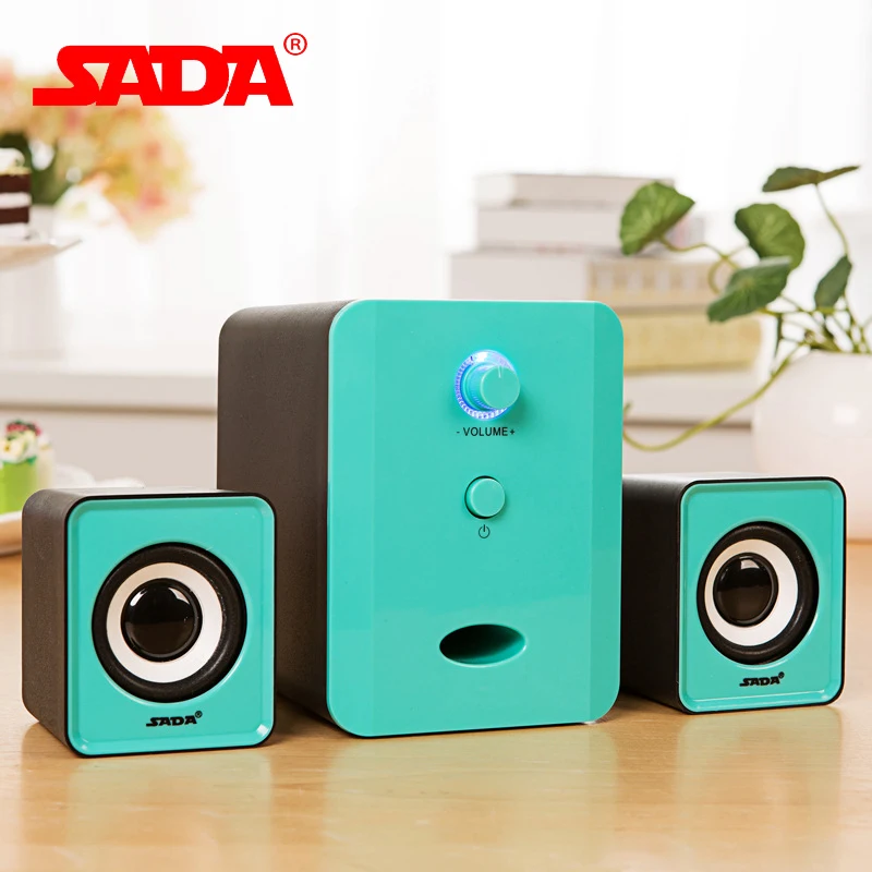 SADA D-201 портативный Настольный объемный мини сабвуфер стерео бас ПК компьютер