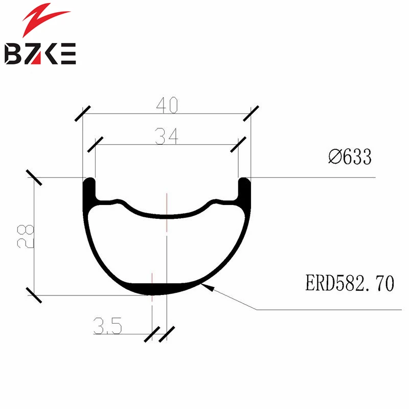 BZKE обода для горного велосипеда 29er 40 ширина углеродный mtb обод бескамерная