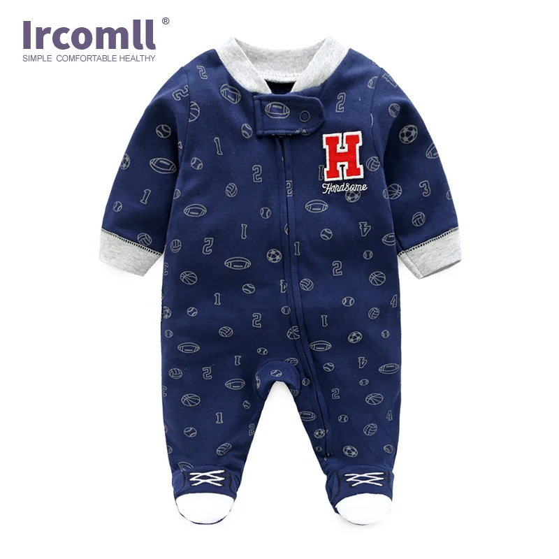 Ircomll Infant Toddler Newborn Baby Boy Girl Jumpsuit Unisex Kids Cotton Baseball Floral Footies Outfit Clothing Set | Детская одежда и