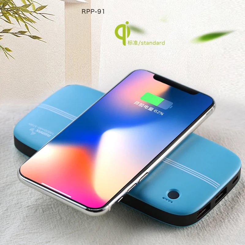 Беспроводной Мощность Bank 10000 мАч Dual USB банк Портативный банка для IphoneX 8 samsung S8 s9