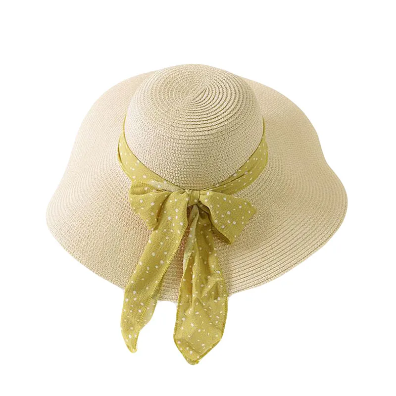 

BINGYUANHAOXUAN 2018 New Summer Female Sun Hat Bow Ribbon Panama Beach Hats for Women Chapeu Feminino Sombrero Floppy Straw Hat