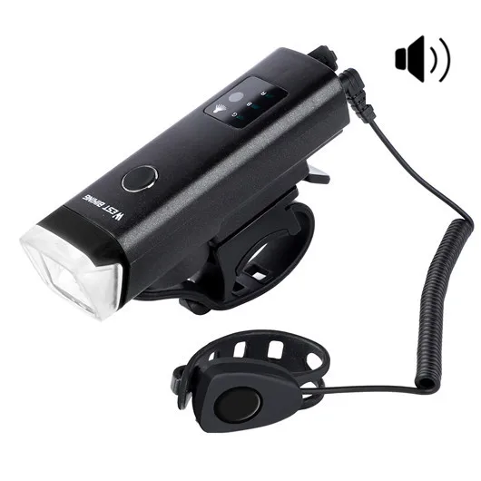 bell design black WEST BIKING, передний велосипедный светильник, USB, перезаряжаемый, водонепроницаемый, светодиодный фонарь для велосипеда, велосипедный головной светильник, для скалолазания, безопасный, мигающий светильник, лампы - Цвет: bell design black