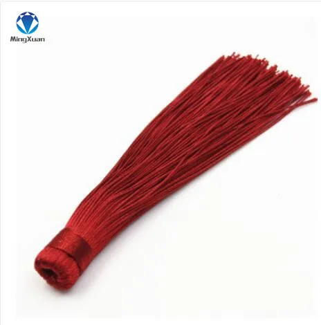 wine red 10 шт./лот, 12 см, смешанные, хлопковые, шелковые кисточки, серьги, шарм, подвеска, сатиновые кисточки для рукоделия, изготовления ювелирных изделий, материалы - Цвет: wine red