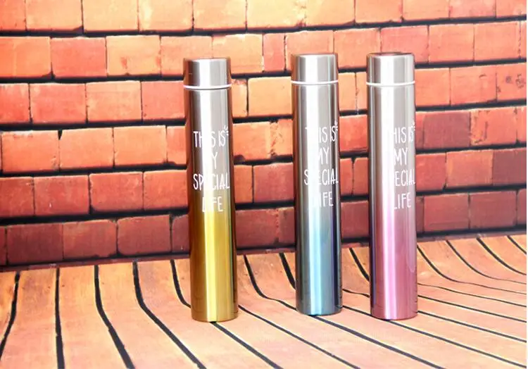 

Slender bottle Creative Colorful Thin Straight Body Vacuum Insulation Lady Handy bottle