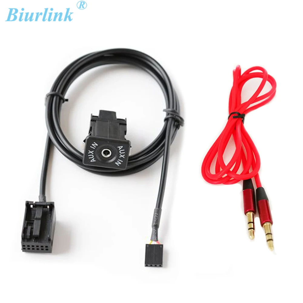 Biurlink DIY Extend Car AUX-in AUX Jack Adapter Cable For BMW Z4 E85 X3 E83 E39 E60 E61 E63 E64 Female 3.5MM Jack