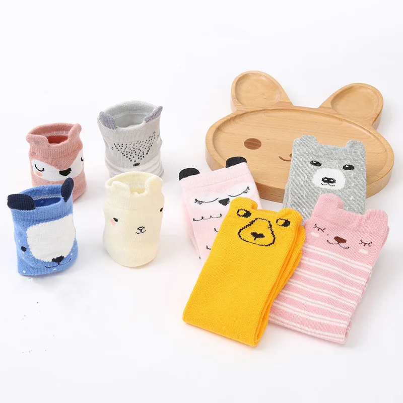 Носки до колена для новорожденных маленьких мальчиков bebe девочек Нескользящие