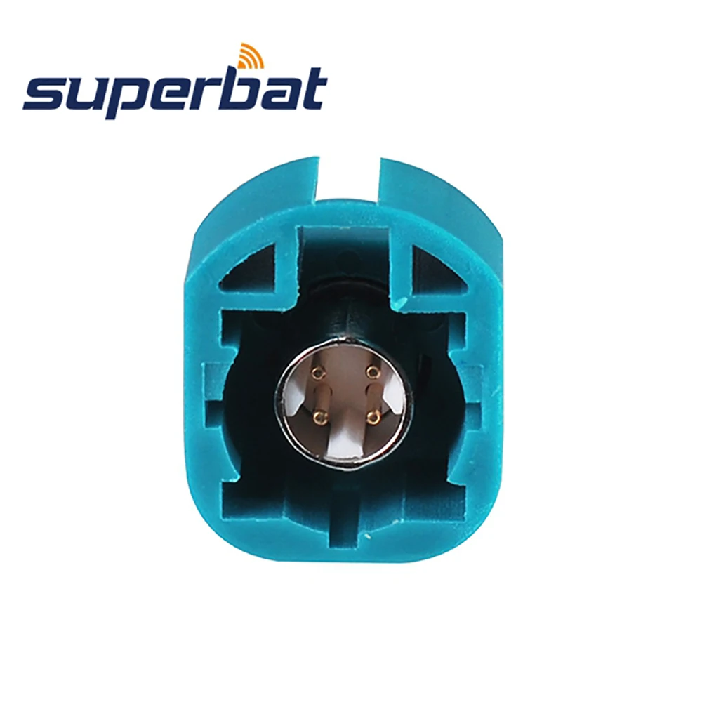 Superbat RF коаксиальный разъем Fakra HSD Z WaterBlue/5021 разъем Женский 4Pin прямые вертикальные для LDVS Dacar 535 4 жильный кабель