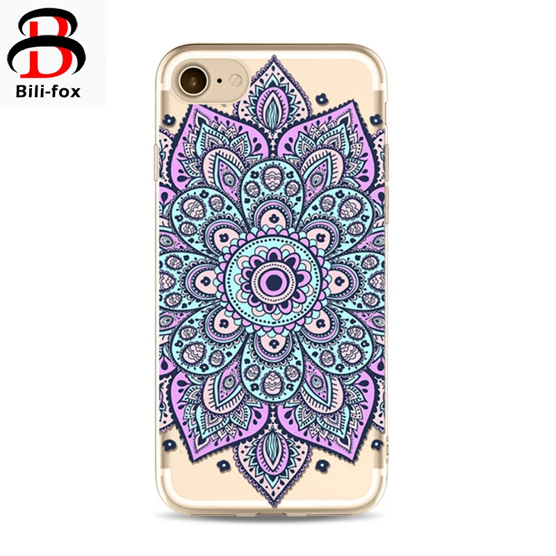 Силиконовый чехол для iPhone 7 8 плюс с рисунком цветов мандалы, задняя крышка, защитный чехол TPU, BF on.