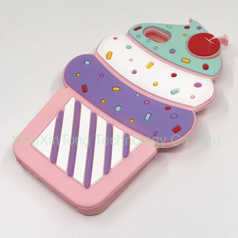 Soft Silicone 3D Cherry Cupcake Ice Cream Cartoon Capa Phone Case Cover for iPhone 8 7 7Plus 5 5S SE 6 6S Plus 6SPlus Coque image 4