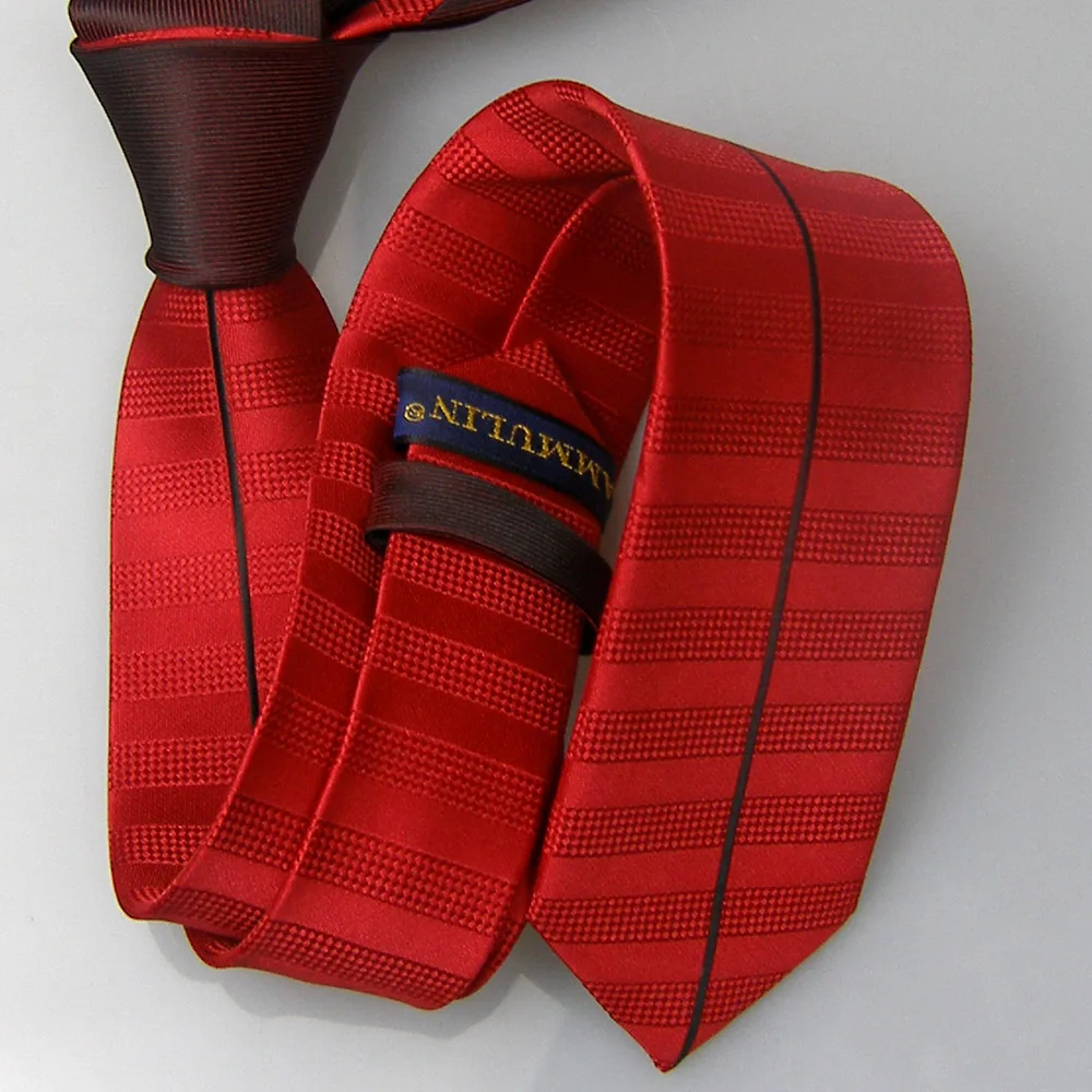 Мужские галстуки для костюма LAMMULIN новый дизайн темно красный галстук