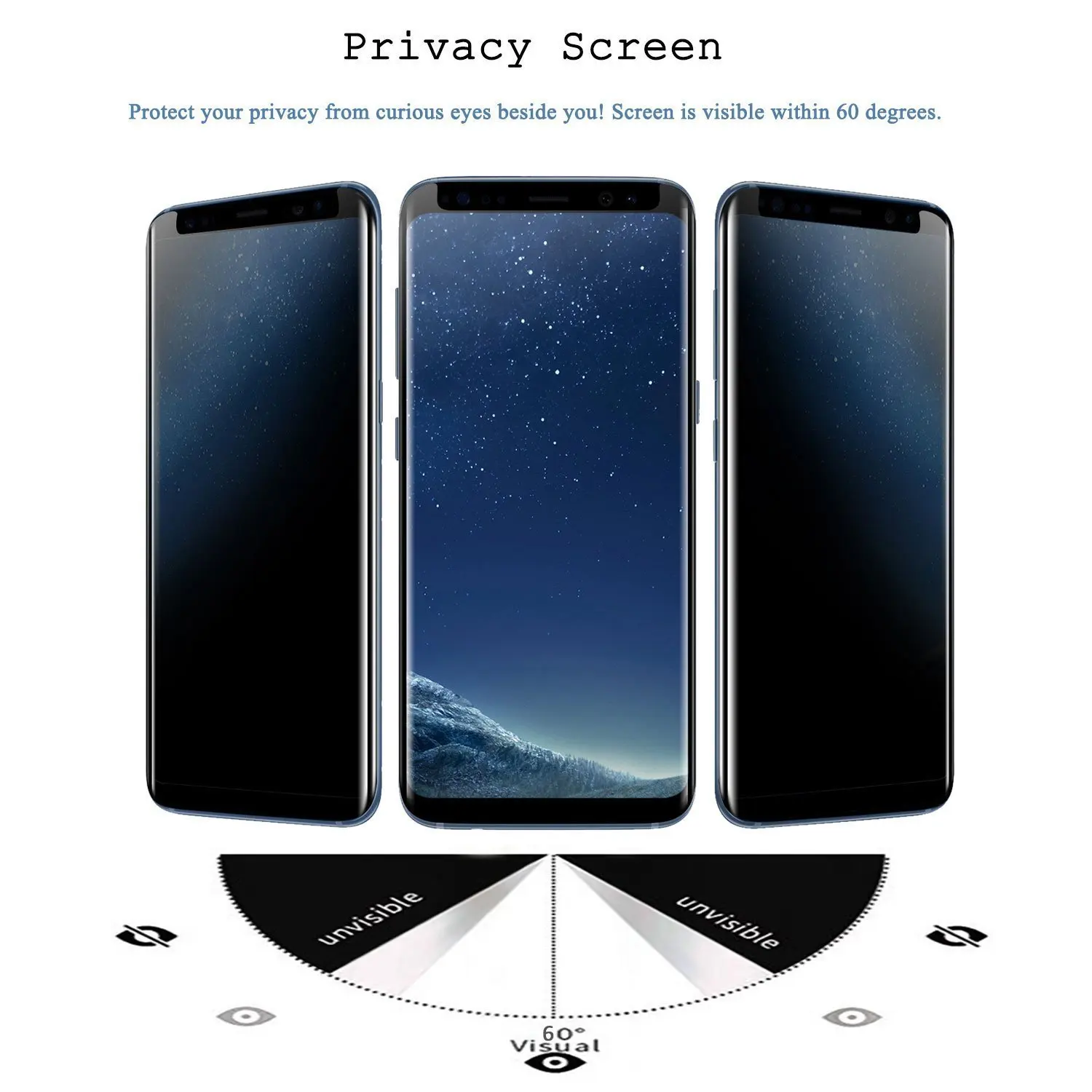 Для samsung Galaxy S8 S9 плюс Анти-шпион закаленное Стекло Экран протектор 9 H твердость 3D