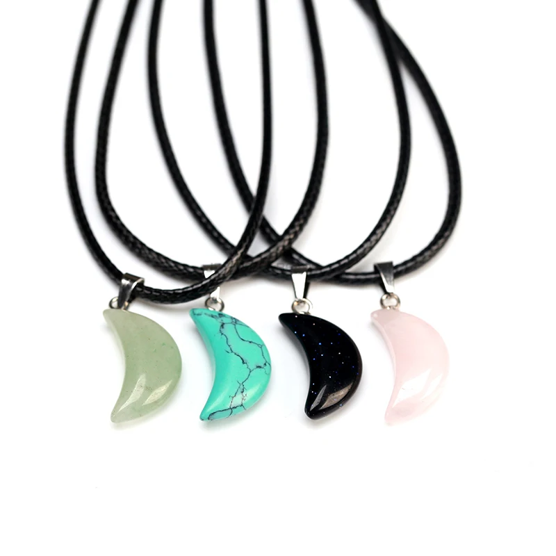 Ожерелье из натуральной Луны Howlite восковая веревка для стюардесс ювелирный