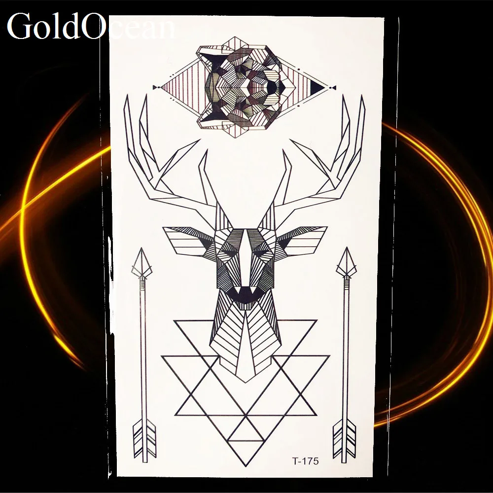 Татуировка хна для мужчин и женщин временная татуировка геометрической формы