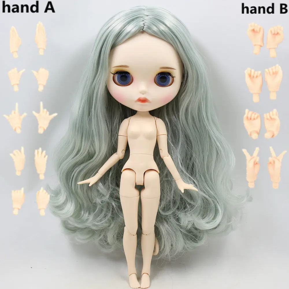 like the picture ICY Nude Blyth кукла No. BL9084/4278 серый смешанный зеленый волос резные губы матовое лицо с бровей индивидуальные лицо шарнир тела 1/6bjd - Цвет: like the picture