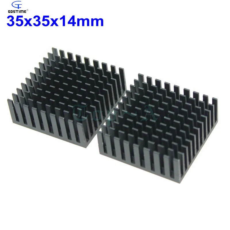 

Gdstime 10pcs Heatsink 35mm x 35mm x 14mm Aluminum Network Routers Heat Sink Black 35x35x14mm Anodize Radiato For IC and Chipset