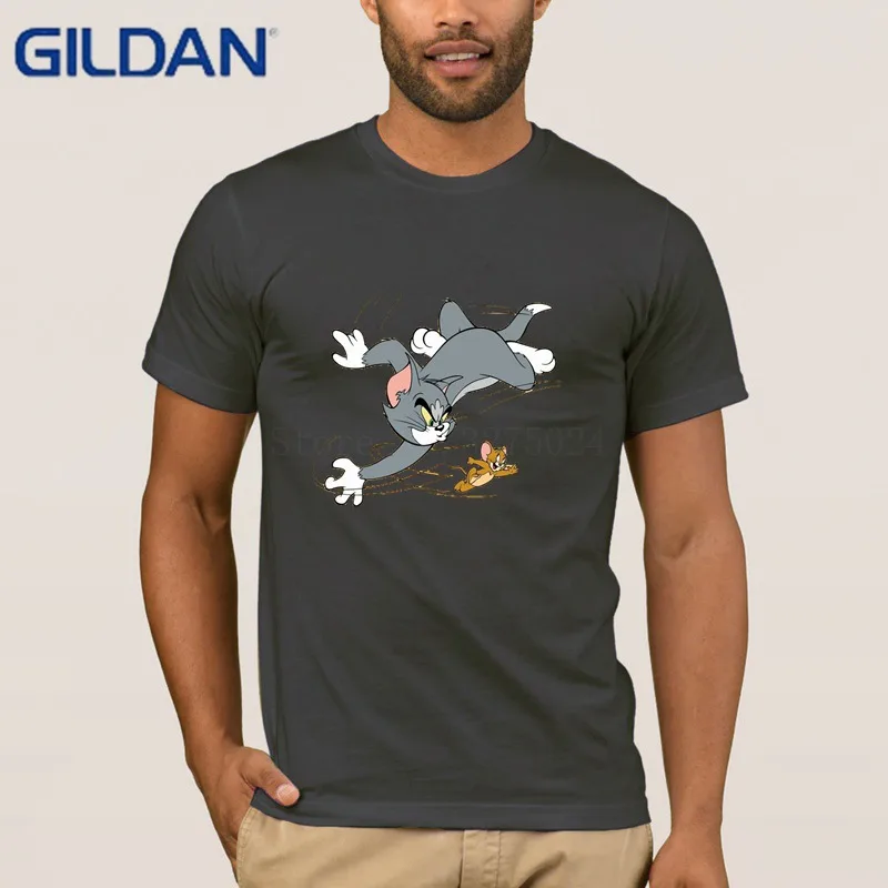 Gildan настроить летняя футболка мужская Том и Джерри Футболка Kawaii унисекс для