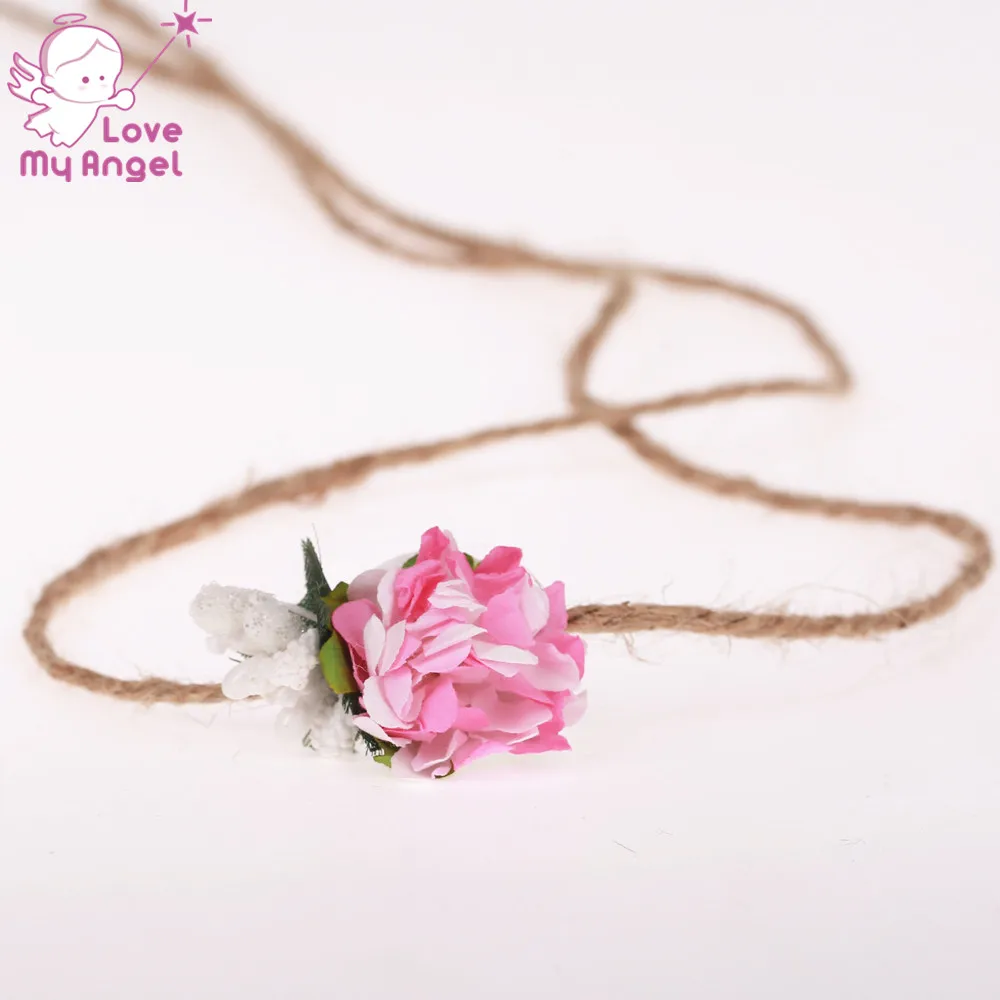 girl organic tieback paper flower headband photography props girls first birthday crown shower 480pcs/lot | Детская одежда и обувь