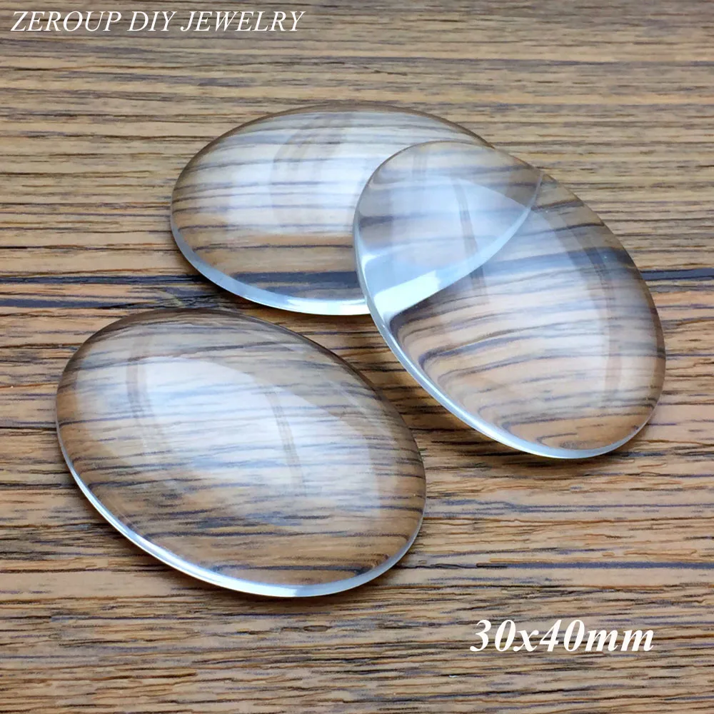 5 шт. прозрачный Кабошон для ювелирных изделий 30 х40 мм|supplies for jewelry|glass cabochon ovalclear glass