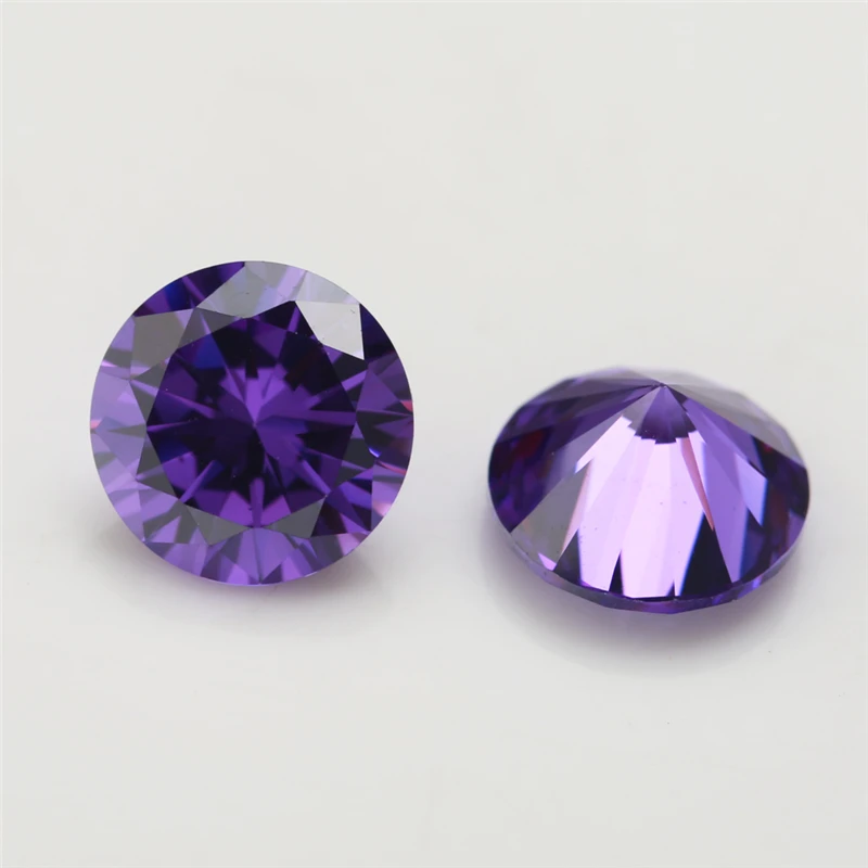 

50PCS 3.25~20mm Round Shape Loose CZ Stone Violet Color AAAAA Cubic zirconia Synthetic Gems For Jewelry DIY Stone