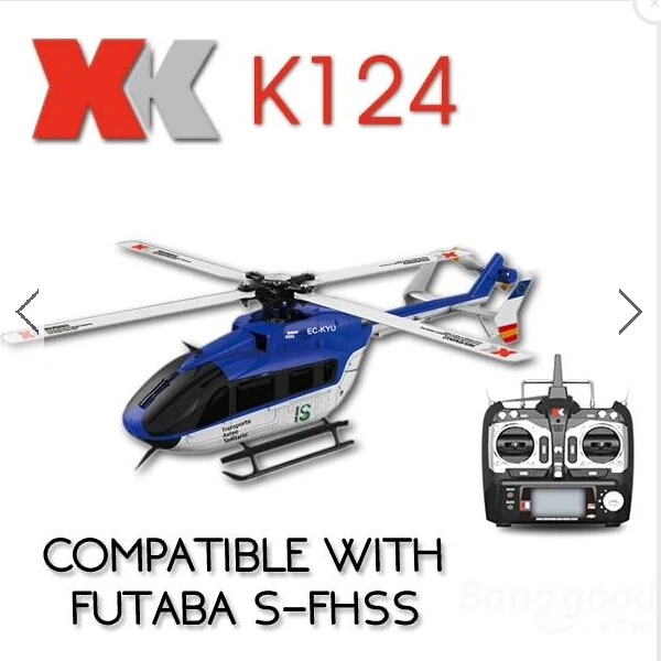 XK K124 6CH бесщеточный EC145 3D6G система RC вертолет RTF|rc helicopter rtf|helicopter rtfrc |