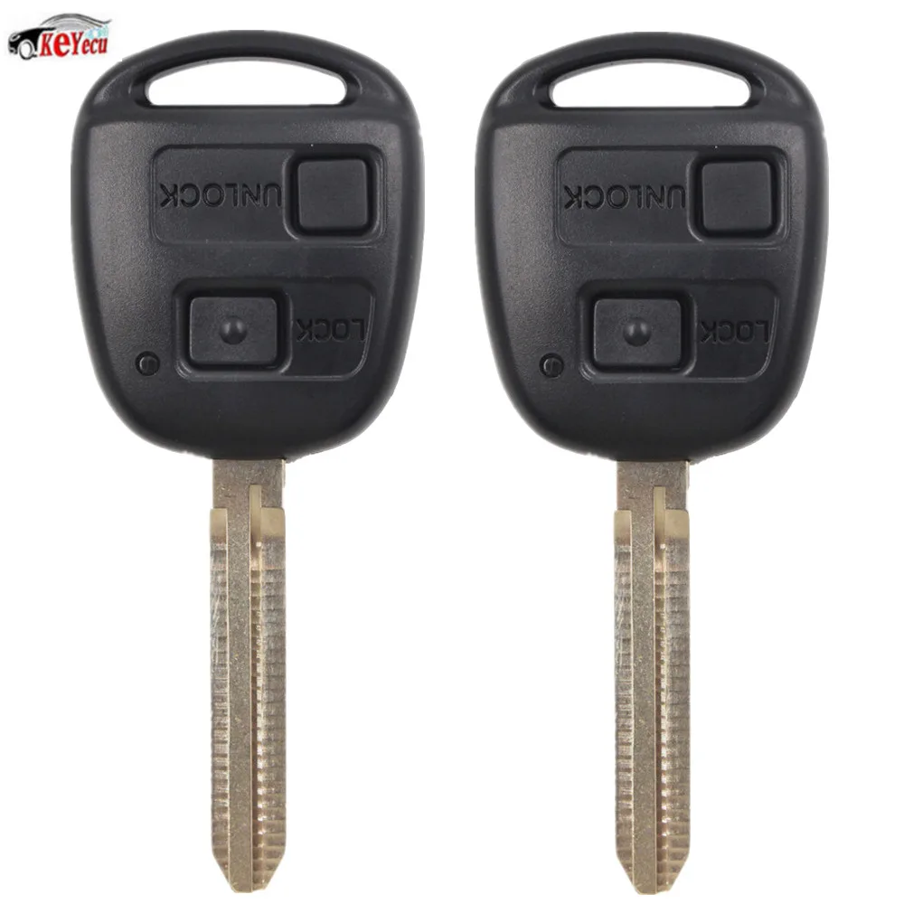 KEYECU 2 шт. дистанционный ключ 2 кнопки Fob 433 МГц 4D67/4D68 чип для Toyota RAV4 Prado Tarago Avensis Kluger P/N: 50171