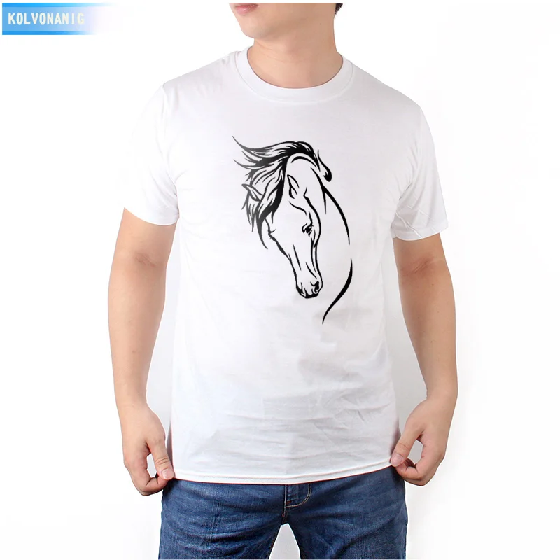 

KOLVONANIG Brand 2021 Summer Dresses For Men Horse Funny Printed T-Shirt Short Sleeve Anime Tshirt Top Clothing Hip Hop Top Tees