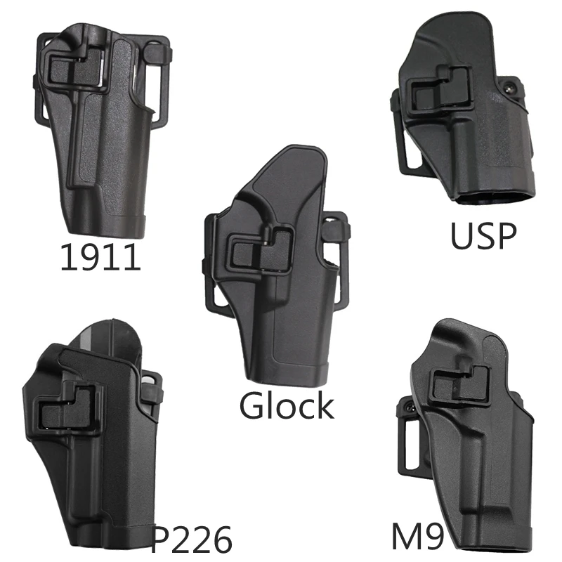 

Tactical Training Hunting Left Right Hand Gun Holster For Glock 17 22 HK USP 1911 Beretta M9 Black Color Waist Airsoft Holder