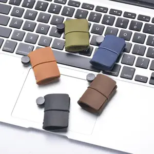 Мини-ноутбук из натуральной кожи с подвеской, в стиле ретро