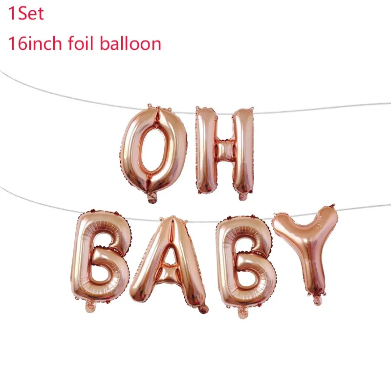 Насыщенный сапфировый 16 дюймов серебро с надписью Oh Baby Фольга воздушные шары деко, хороший подарок на день рождения, письмо шары комплект День рождения украшения дети P1XZ75 - Цвет: Насыщенный сапфировый