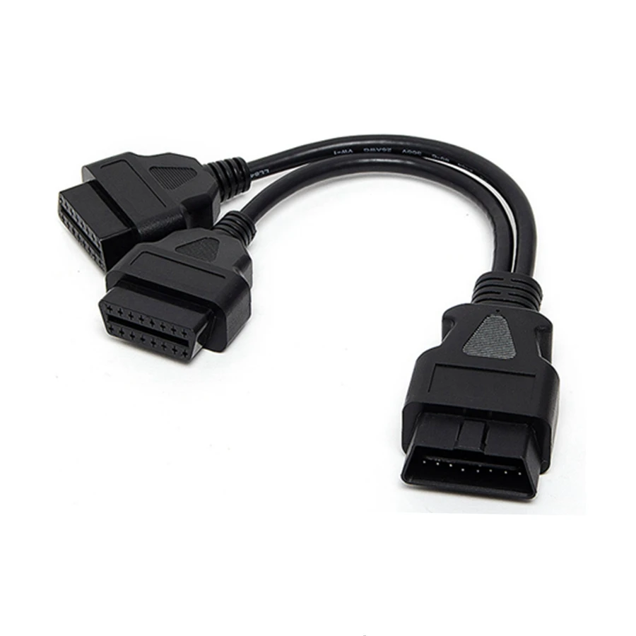 A+++ качество 30 см OBD2 16 контактный кабель удлинитель сплиттер Мужской Двойной Женский Y OBD 16Pin кабель-1 шт.;-2 соединитель OBD адаптер