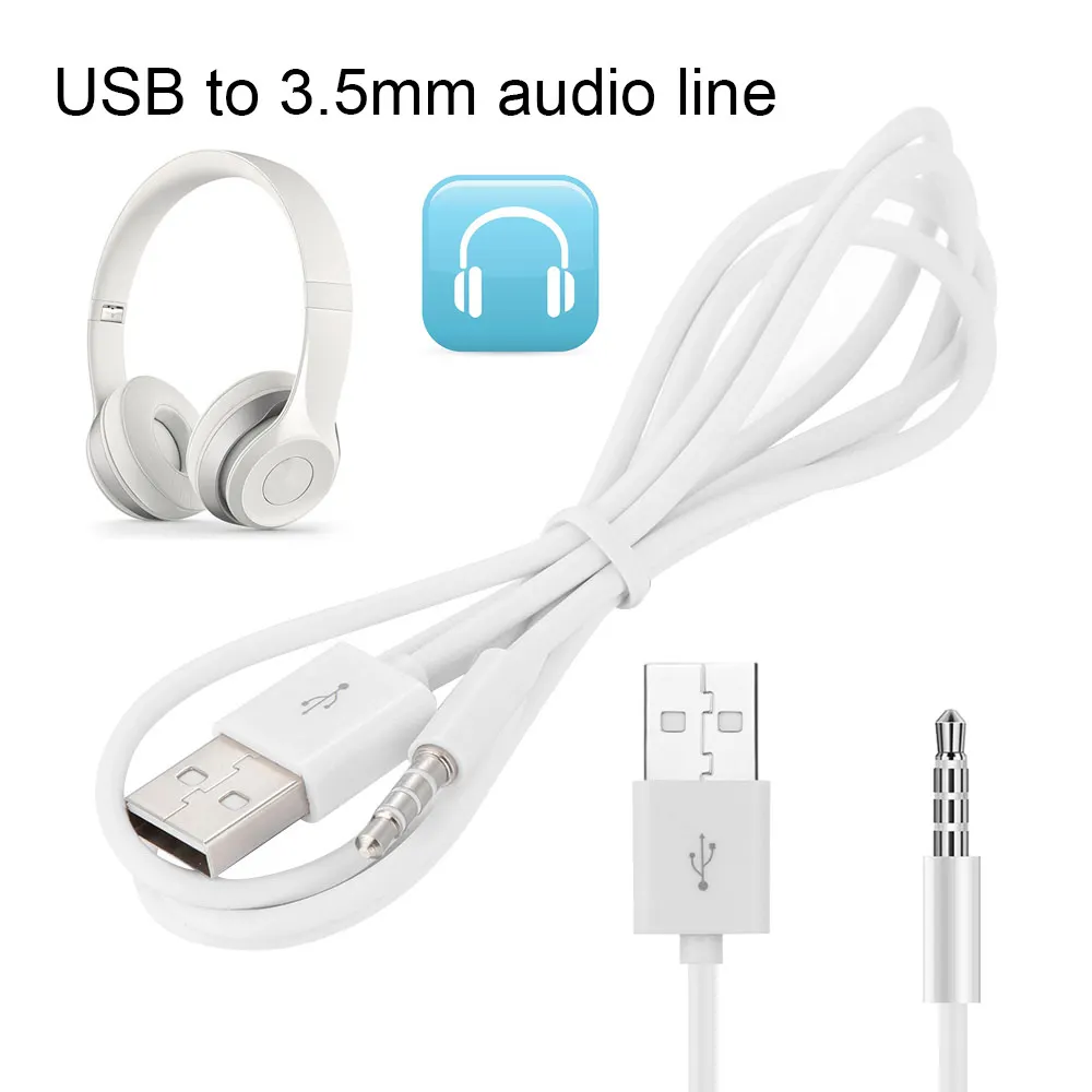 Новый Портативный 3 5 мм AUX аудио разъем для USB 2 0 Мужской Кабель переходник зарядки