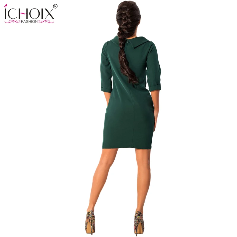 Ichoix 2018 новый летний Для женщин Vestidos Мода Большой Размеры круглым вырезом