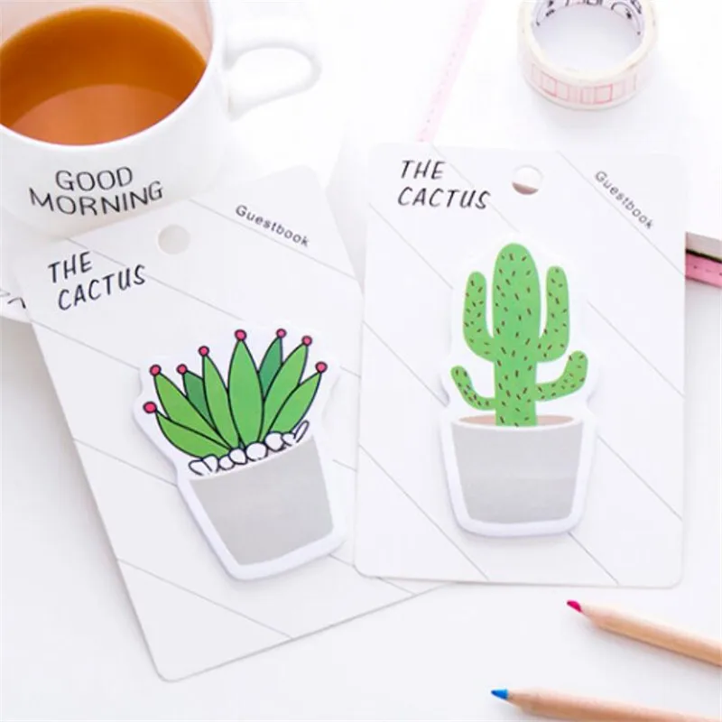 Creative Cactus Memo Pad Kawaii Plant Sticky Notes Planner Notepad Paper Stickers Stationery Office School Supplies Gift | Канцтовары