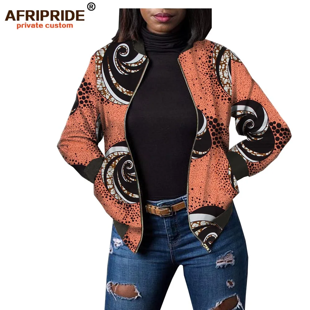 Весенняя африканская куртка dashiki для женщин AFRIPRIDE заказной bazin richi полный рукав o-образным вырезом Повседневная Женская куртка A1824009 - Цвет: 216X