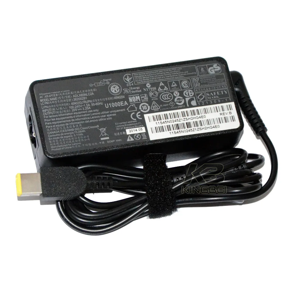 20V 3.25A 65W Adapter Charger for Lenovo X1 Carbon 2nd Gen Edge E540 ThinkPad L470 20J4 20J5 20HB 20HC Power Supply | Компьютеры и