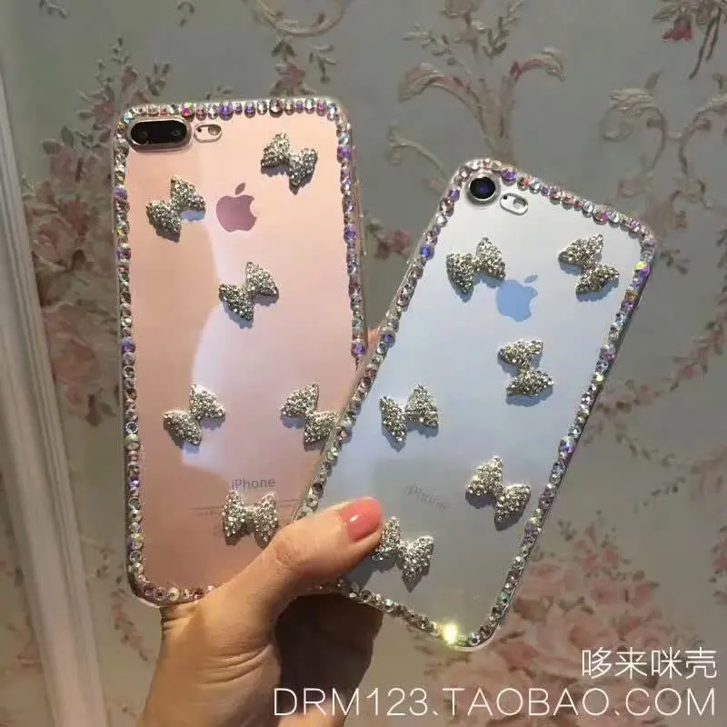 Прозрачный жесткий чехол XINGDUO с кристаллами и бриллиантами для iphone X XS XR MAX 5 6 6S 7 8