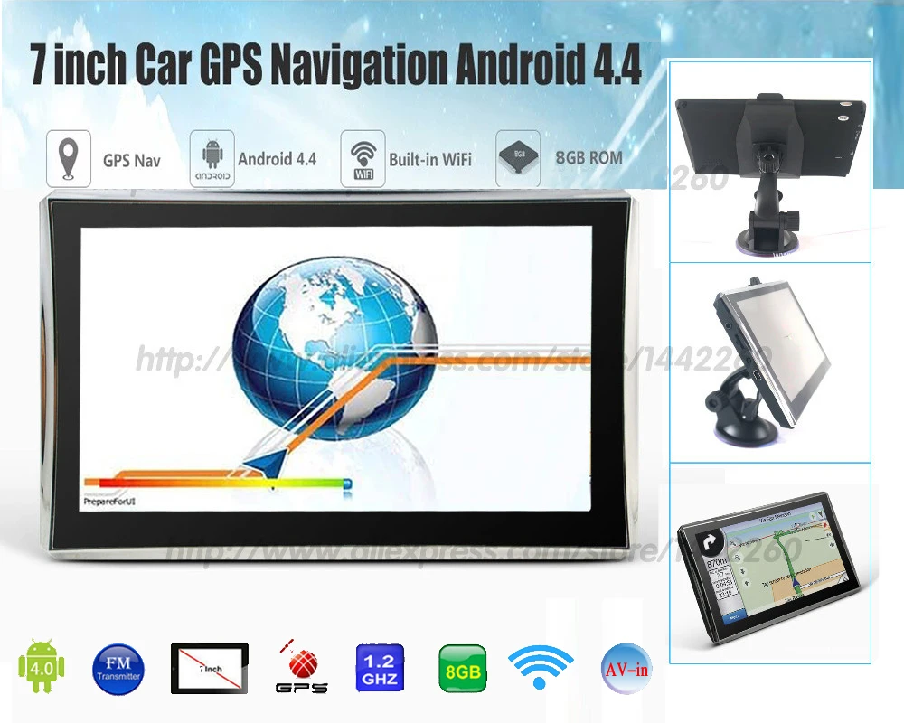 Oriana 7 дюймов Автомобильный GPS навигатор Android 8G 512MB Bluetooth WIFI Россия Навител/Европа
