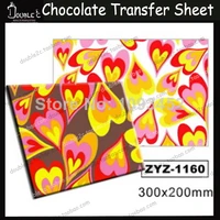 50pc 30x20cm hot hearts chocolate transfer sheetdiy moldchocolate printed sheetchocolate decorationsugar stamp paper
